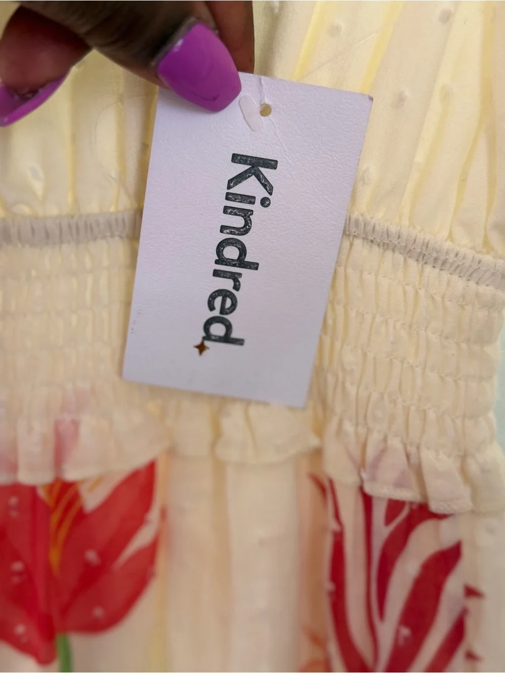 NWT Anthropologie Kindred Cream Midi Dress with Pink and Green Floral Print - Picture 8 of 12
